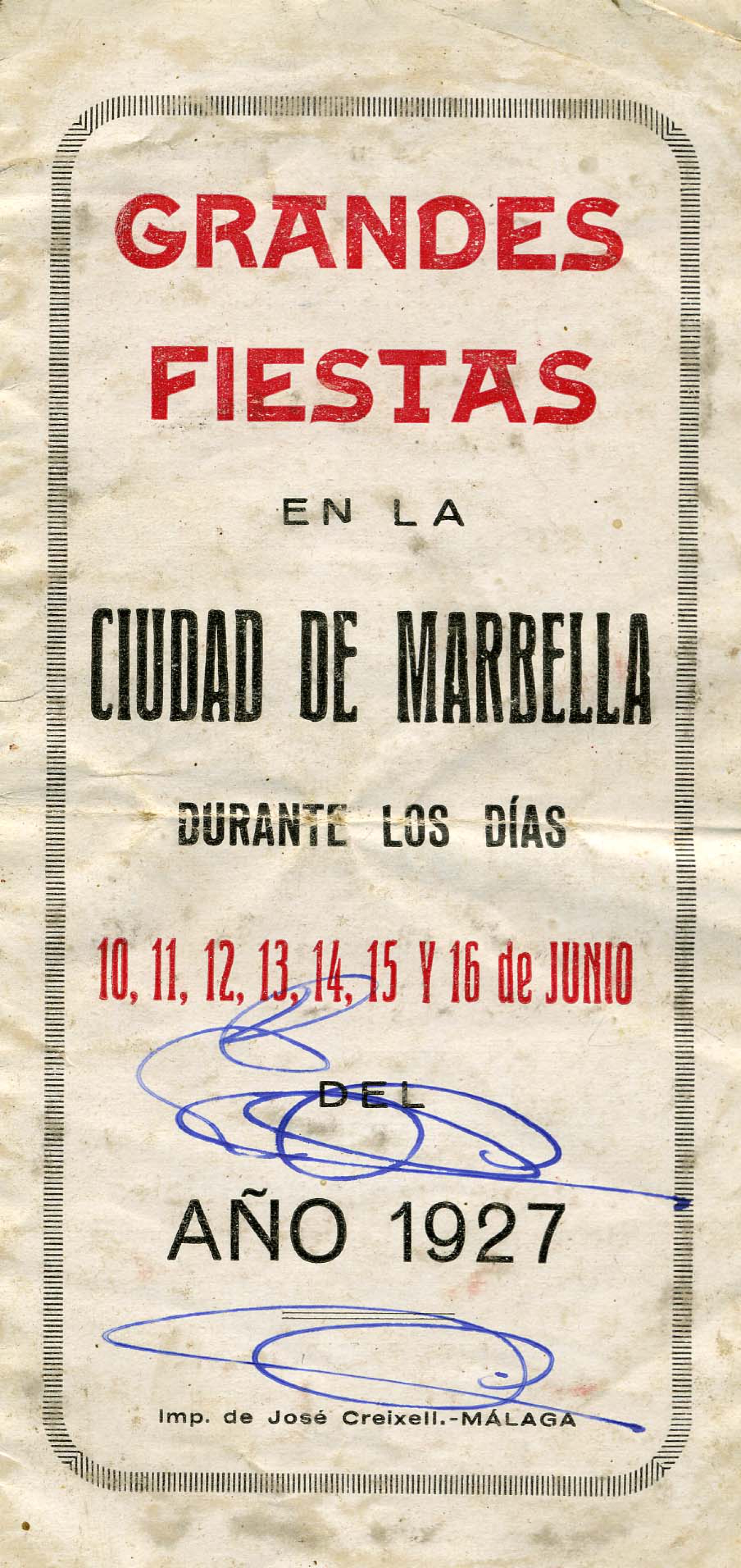 Feria y Fiestas de San Bernabé 1927 Marbella